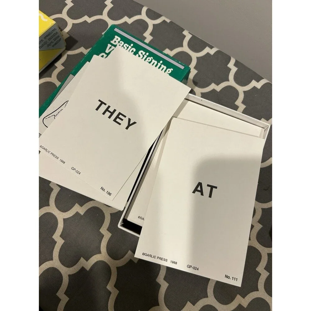 Lot Of 3 Boxes Sign Language Flash Cards Educational Learning Tool Model ASL